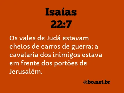 Isaías 22:7 NTLH