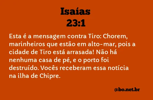 Isaías 23:1 NTLH