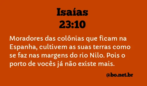 Isaías 23:10 NTLH