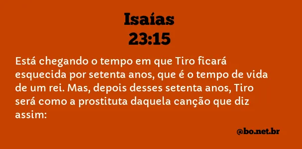 Isaías 23:15 NTLH