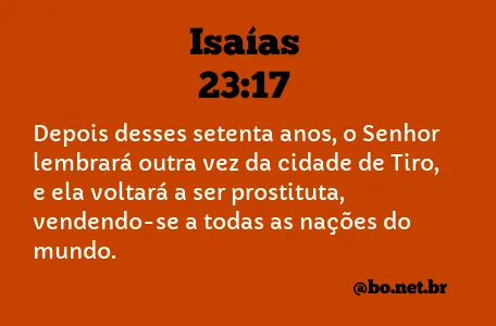 Isaías 23:17 NTLH