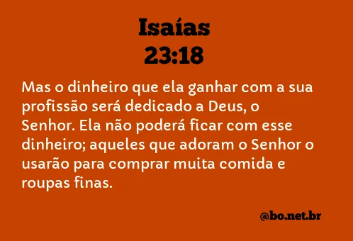 Isaías 23:18 NTLH