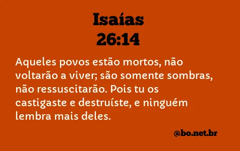 Isaías 26:14 NTLH