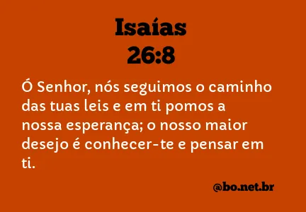 Isaías 26:8 NTLH