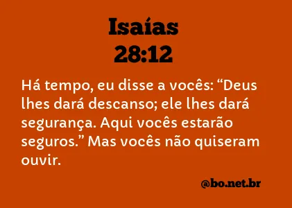 Isaías 28:12 NTLH