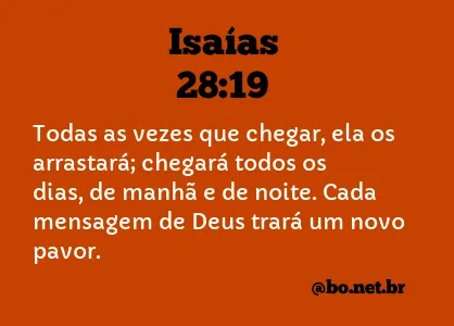 Isaías 28:19 NTLH