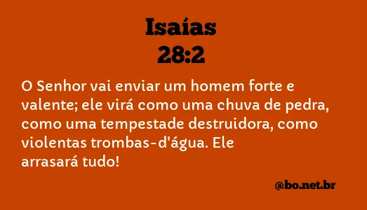 Isaías 28:2 NTLH