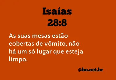 Isaías 28:8 NTLH