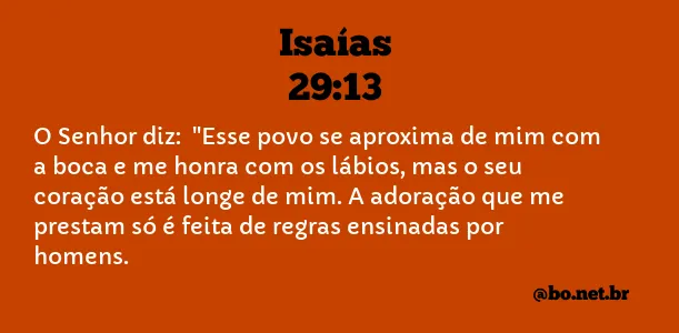 Palavra do dia - Isaías 29 versículo 13, Isaías 29:13 #palavradodia