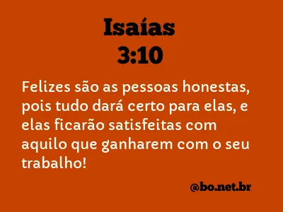 Isaías 3:10 NTLH