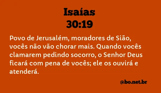 Isaías 30:19 NTLH