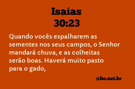 Isaías 30:23 NTLH