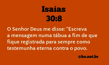 Isaías 30:8 NTLH