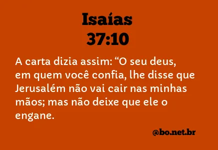 Isaías 37:10 NTLH