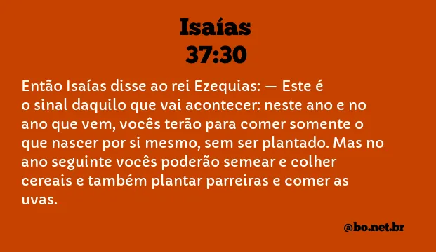 Isaías 37:30 NTLH