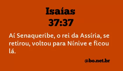 Isaías 37:37 NTLH