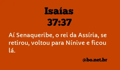 Isaías 37:37 NTLH