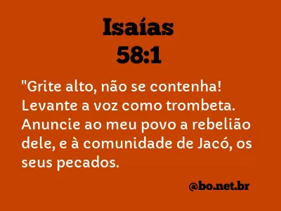 ISAÍAS 58:1 NVI NOVA VERSÃO INTERNACIONAL