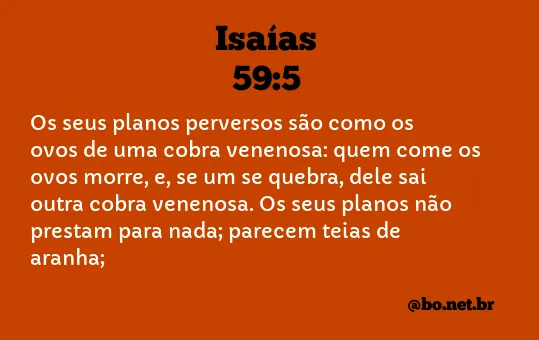 Isaías 59:5 NTLH