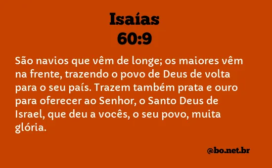 Isaías 60:9 NTLH