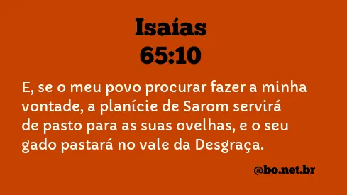 Isaías 65:10 NTLH