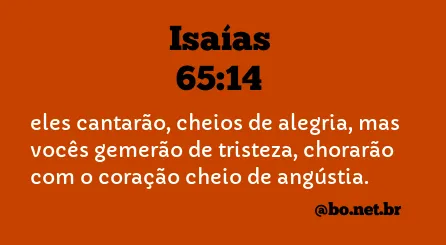 Isaías 65:14 NTLH