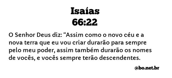 Isaías 66:22 NTLH