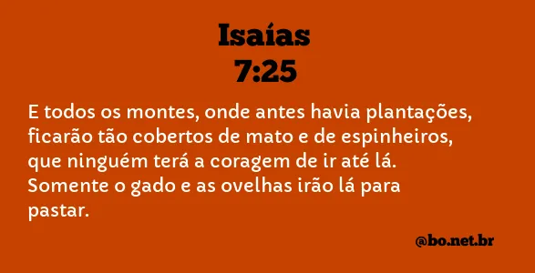 Isaías 7:25 NTLH