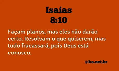 Isaías 8:10 NTLH