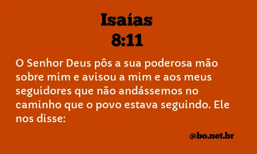 Isaías 8:11 NTLH