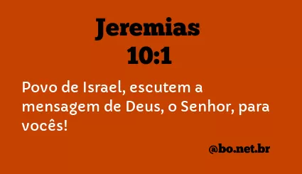 Jeremias 10:1 NTLH