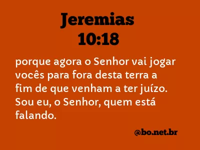 Jeremias 10:18 NTLH