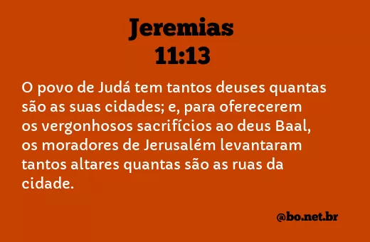 Jeremias 11:13 NTLH
