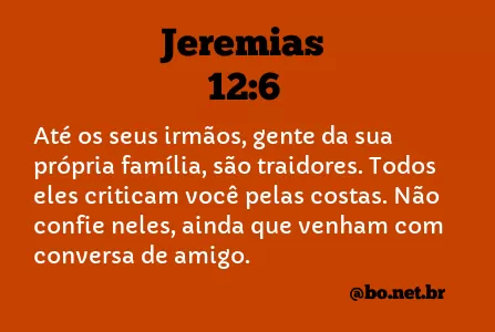 Jeremias 12:6 NTLH