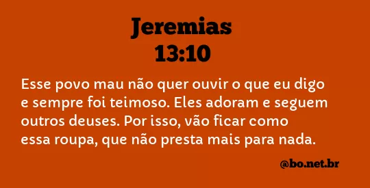 Jeremias 13:10 NTLH