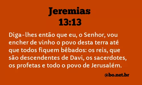 Jeremias 13:13 NTLH