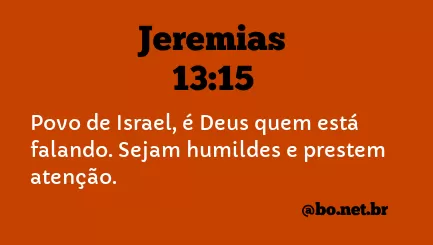 Jeremias 13:15 NTLH