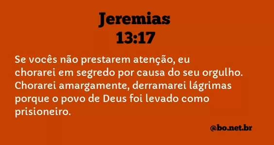Jeremias 13:17 NTLH
