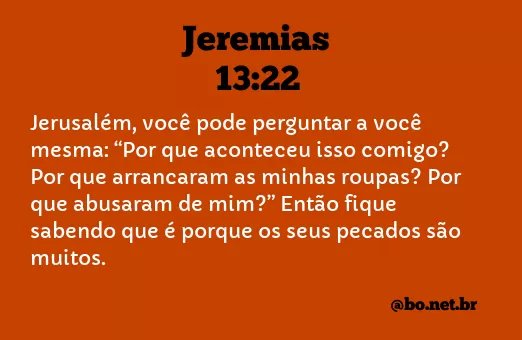 Jeremias 13:22 NTLH