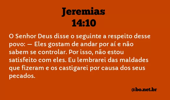 Jeremias 14:10 NTLH