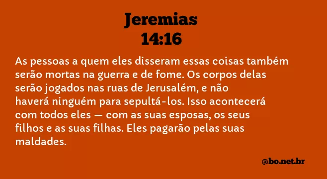Jeremias 14:16 NTLH