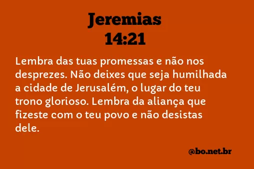 Jeremias 14:21 NTLH