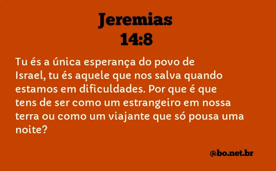 Jeremias 14:8 NTLH