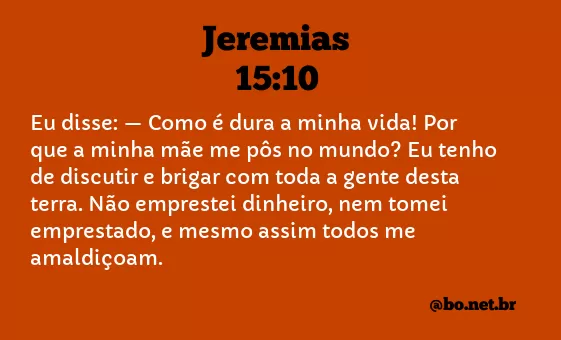 Jeremias 15:10 NTLH
