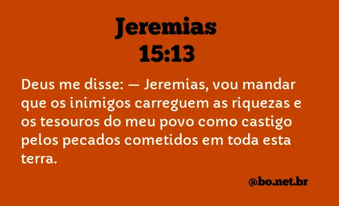 Jeremias 15:13 NTLH