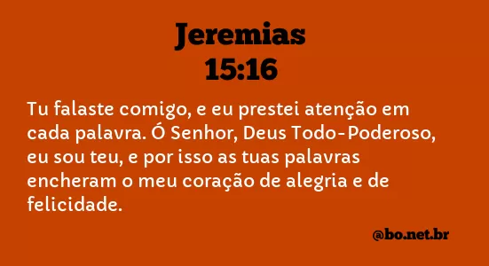 Jeremias 15:16 NTLH