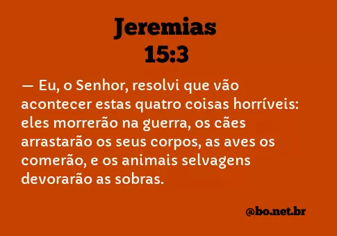 Jeremias 15:3 NTLH