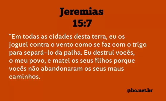 Jeremias 15:7 NTLH