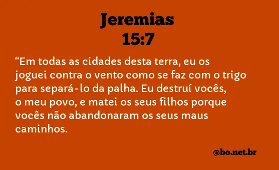 Jeremias 15:7 NTLH