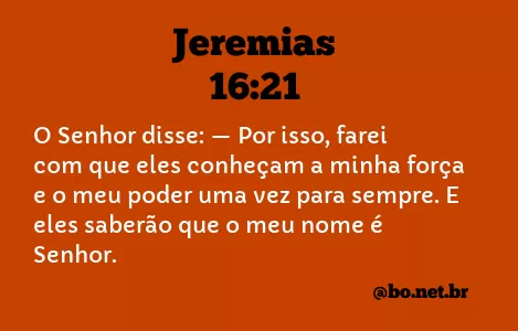 Jeremias 16:21 NTLH